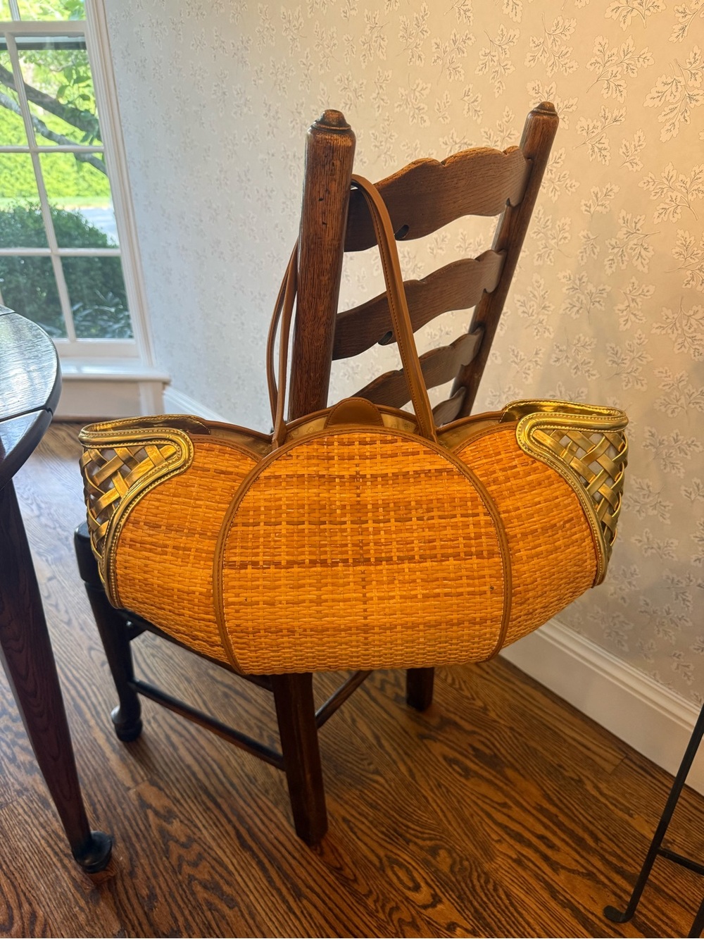 RODO Gold Woven Straw Tote